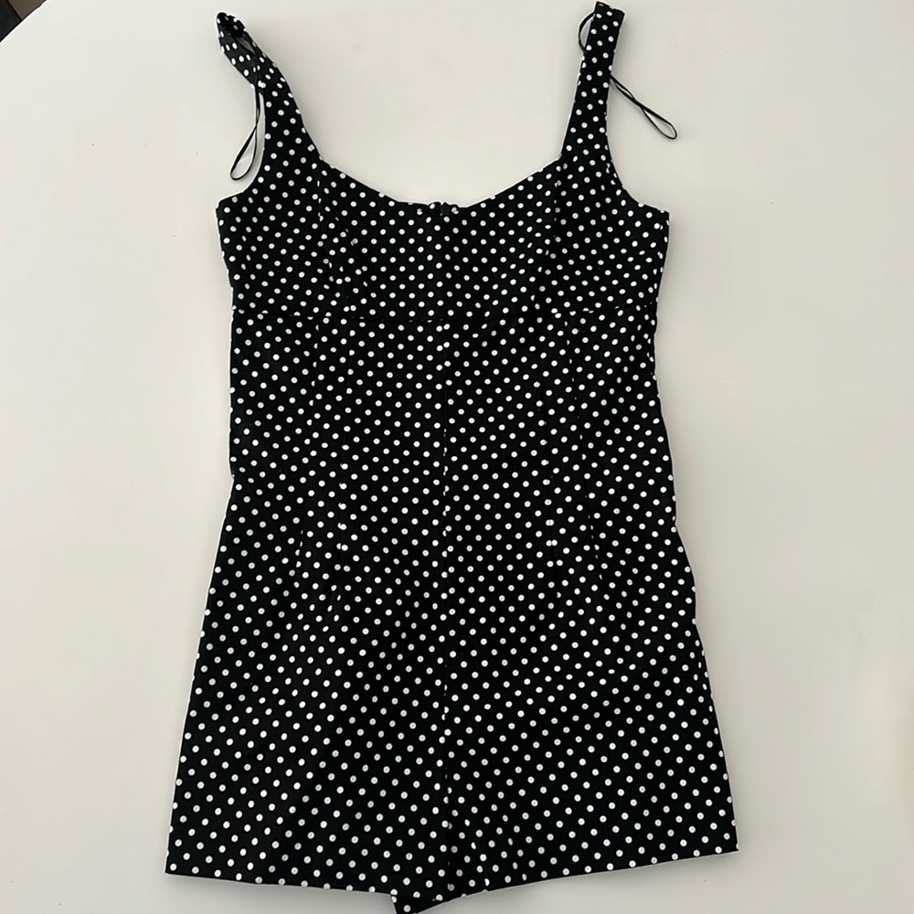 NWT! Zara Polka Dot Romper • Size Medium • Black & White